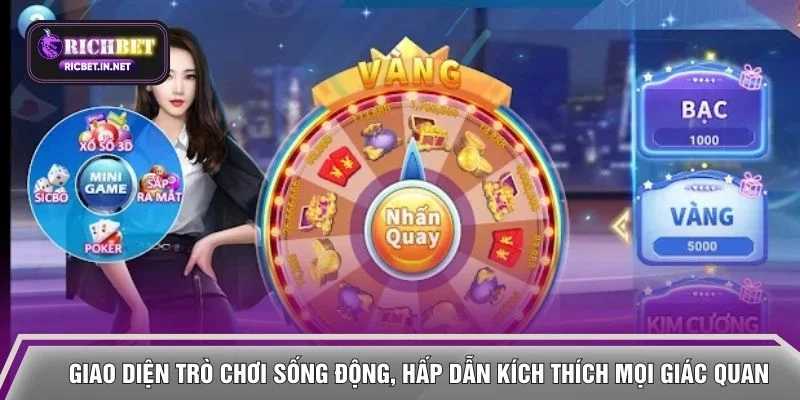 Giao diện trò chơi sống động, hấp dẫn kích thích mọi giác quan