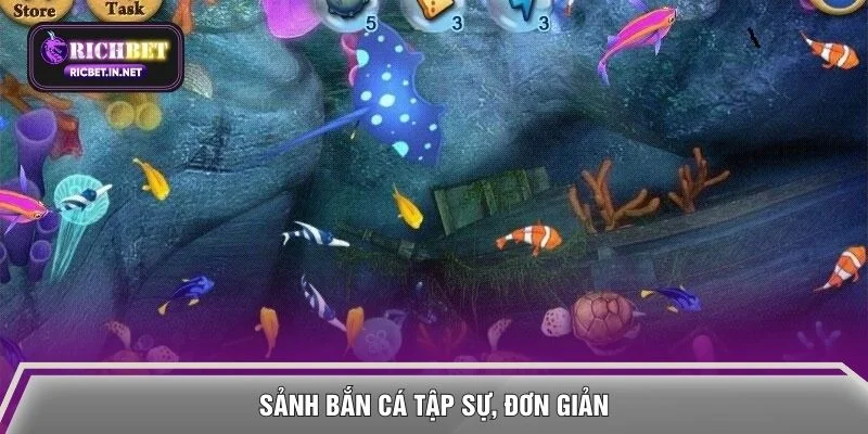 Sảnh bắn cá tập sự, đơn giản